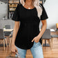 🔥👚Damska letnia koszulka z krótkim rękawem i okrągłym dekoltem plisowana