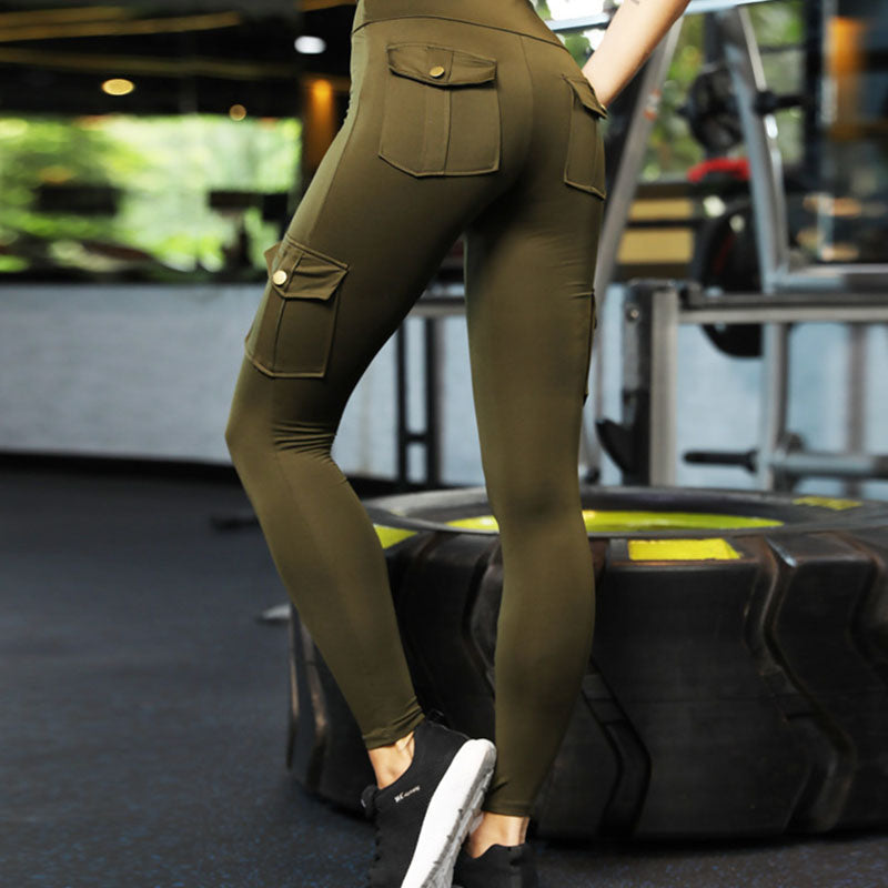 🔥👖Damskie seksowne legginsy z kieszeniami, spodnie do fitnessu i dresu