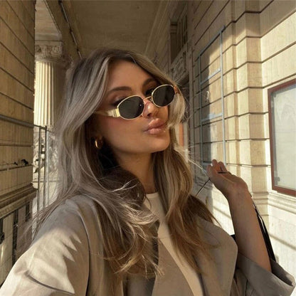 🔥🕶️Okulary przeciwsłoneczne Vintage Owalna Oprawka Z Etui