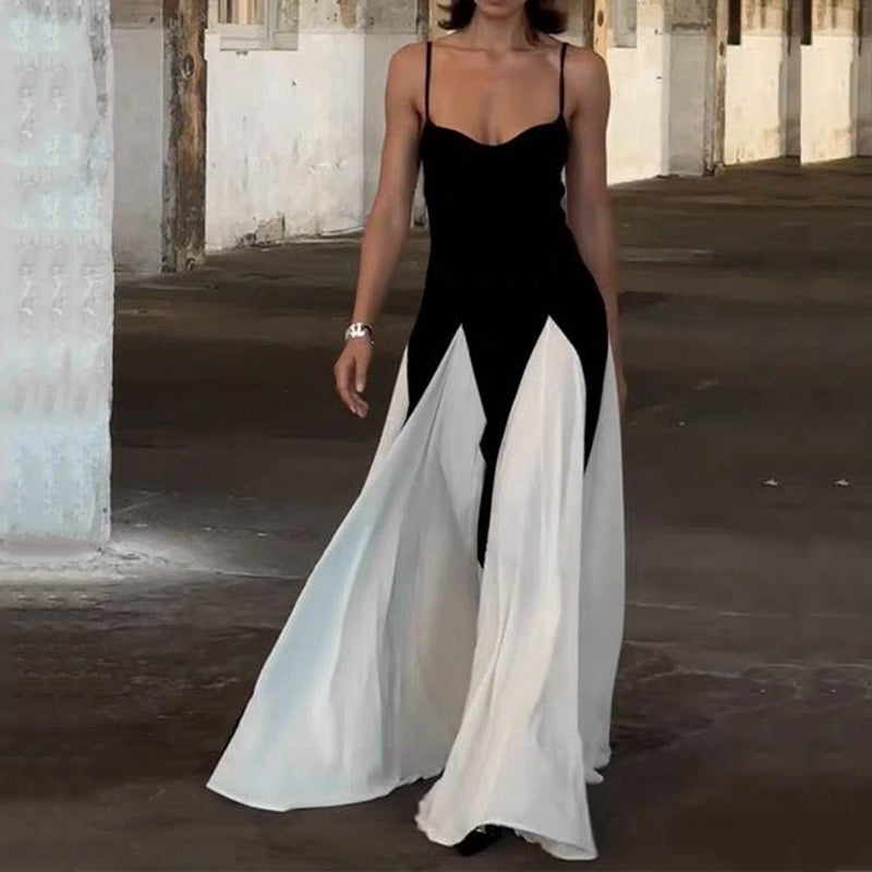 🔥👗Ponadczasowa Elegancja Paneled Tulle A-line Slip Maxi Dress