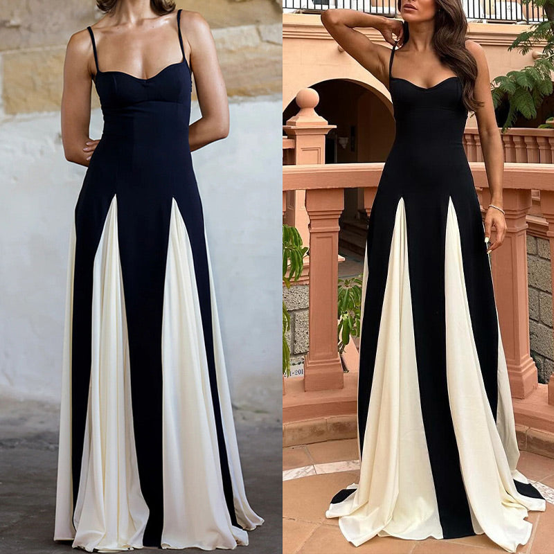 🔥👗Ponadczasowa Elegancja Paneled Tulle A-line Slip Maxi Dress