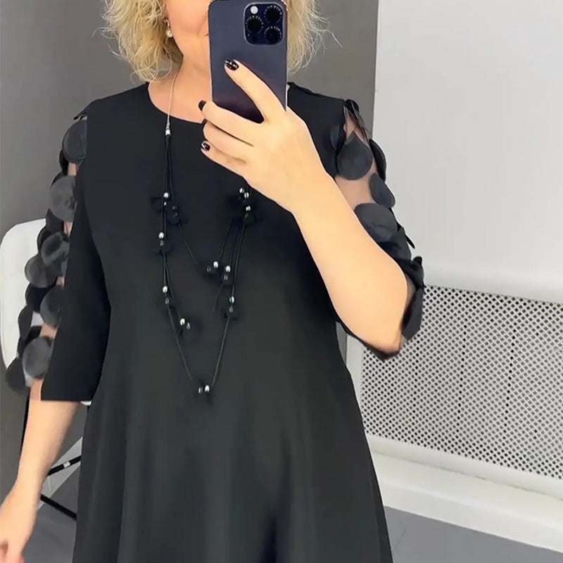 🔥👗2025 Elegancja i Komfort  Stylowa Rozkloszowana Sukienka Plus Size w Kropki