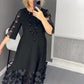 🔥👗2025 Elegancja i Komfort  Stylowa Rozkloszowana Sukienka Plus Size w Kropki