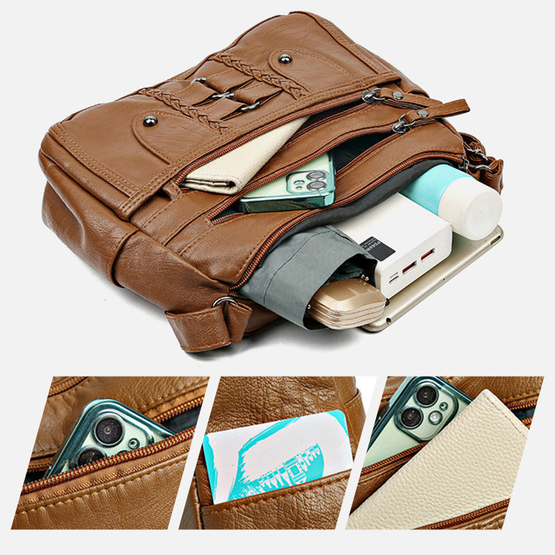 🔥👜Torebka damska w stylu retro o dużej pojemności z miękkiej skóry