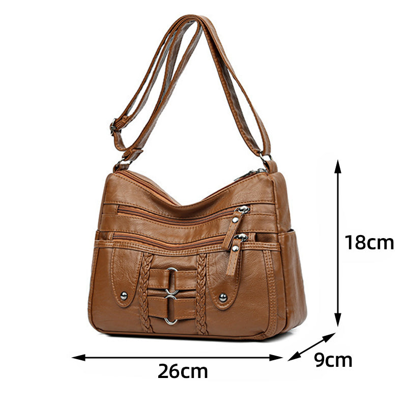 🔥👜Torebka damska w stylu retro o dużej pojemności z miękkiej skóry