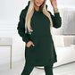 👚👖Dwuczęściowy komplet damski (bluza z kapturem w jednolitym kolorze i legginsy z podszewką)