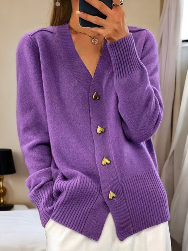 🔥👚Damski casualowy zimowy kardigan z przędzy wełnianej zapinany na guziki