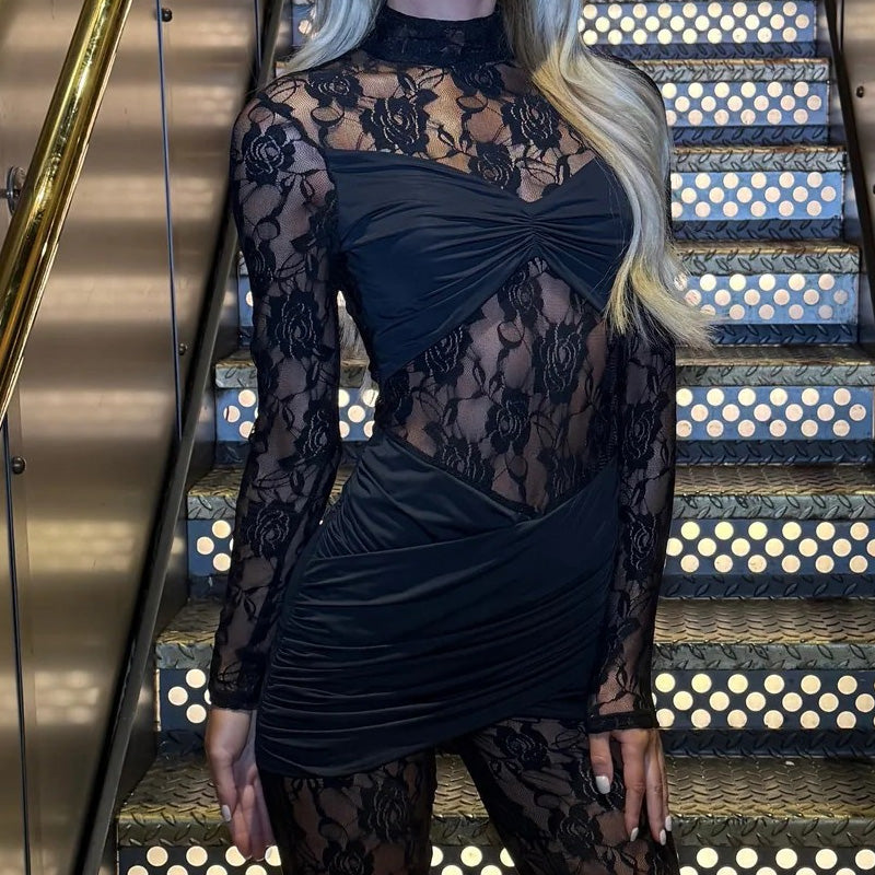 🔥Seksowny Anioł💋 Damski seksowny kombinezon z koronki i patchworku
