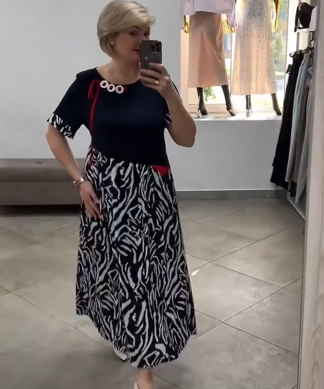 🔥👗Damska casualowa sukienka patchworkowa