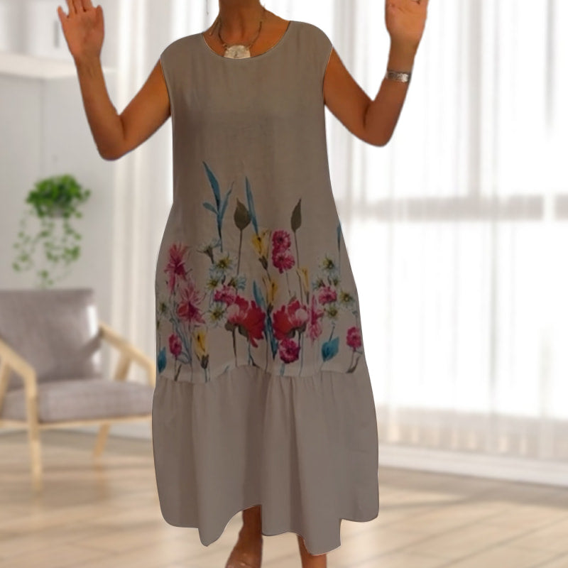 🌺👗【S-4XL】 LETNIA SUKIENKA DAMSKA - Kwiatowy Wzór & Bezrękawna