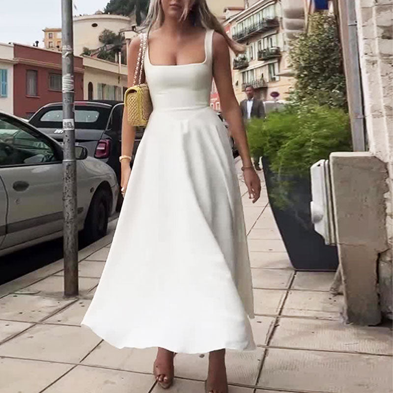 👗🔥Sukienka midi z rozcięciem w kształcie litery A