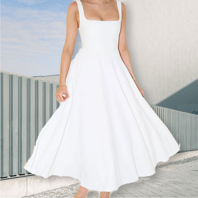 👗🔥Sukienka midi z rozcięciem w kształcie litery A