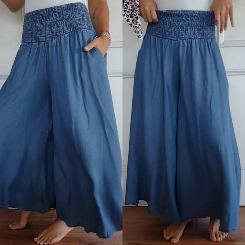 🔥👖Modne damskie dżinsy z szeroką nogawką i wysokim stanem z kieszeniami