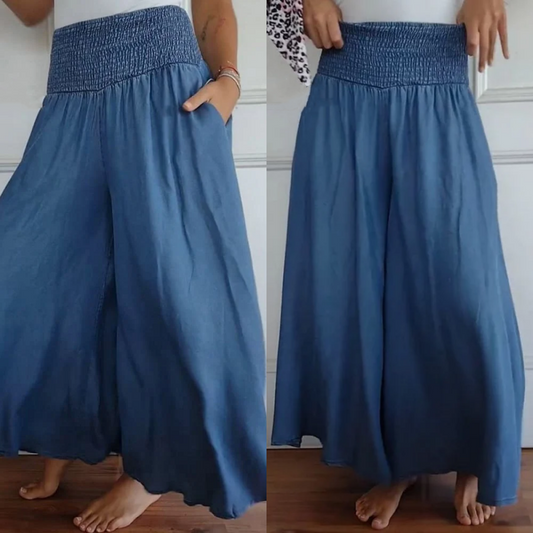 🔥👖Modne damskie dżinsy z szeroką nogawką i wysokim stanem z kieszeniami