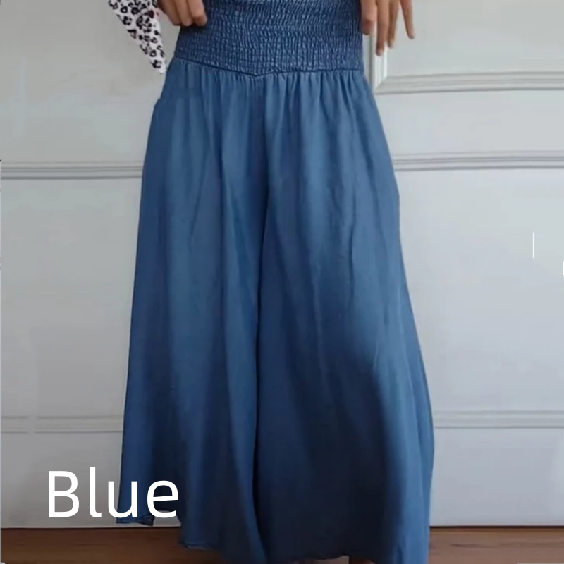 🔥👖Modne damskie dżinsy z szeroką nogawką i wysokim stanem z kieszeniami
