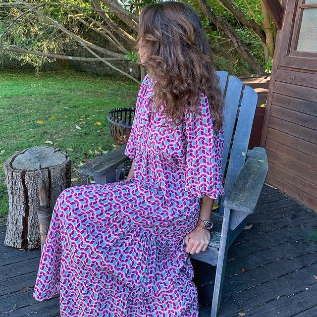 🔥👗 Damska Elegancka Sukienka Maxi z Puff Rękawami i Kwiatowym Wzorem