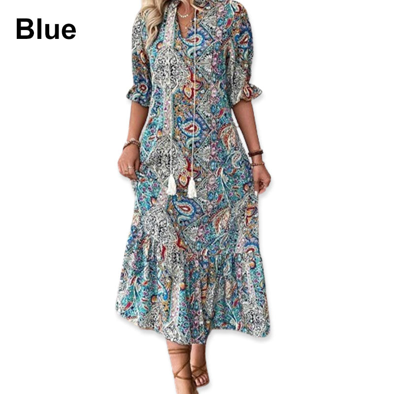 🔥👗Sukienka z nadrukiem w stylu bohemy