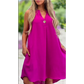 🔥👗 Monochromatyczna sukienka bez rękawów