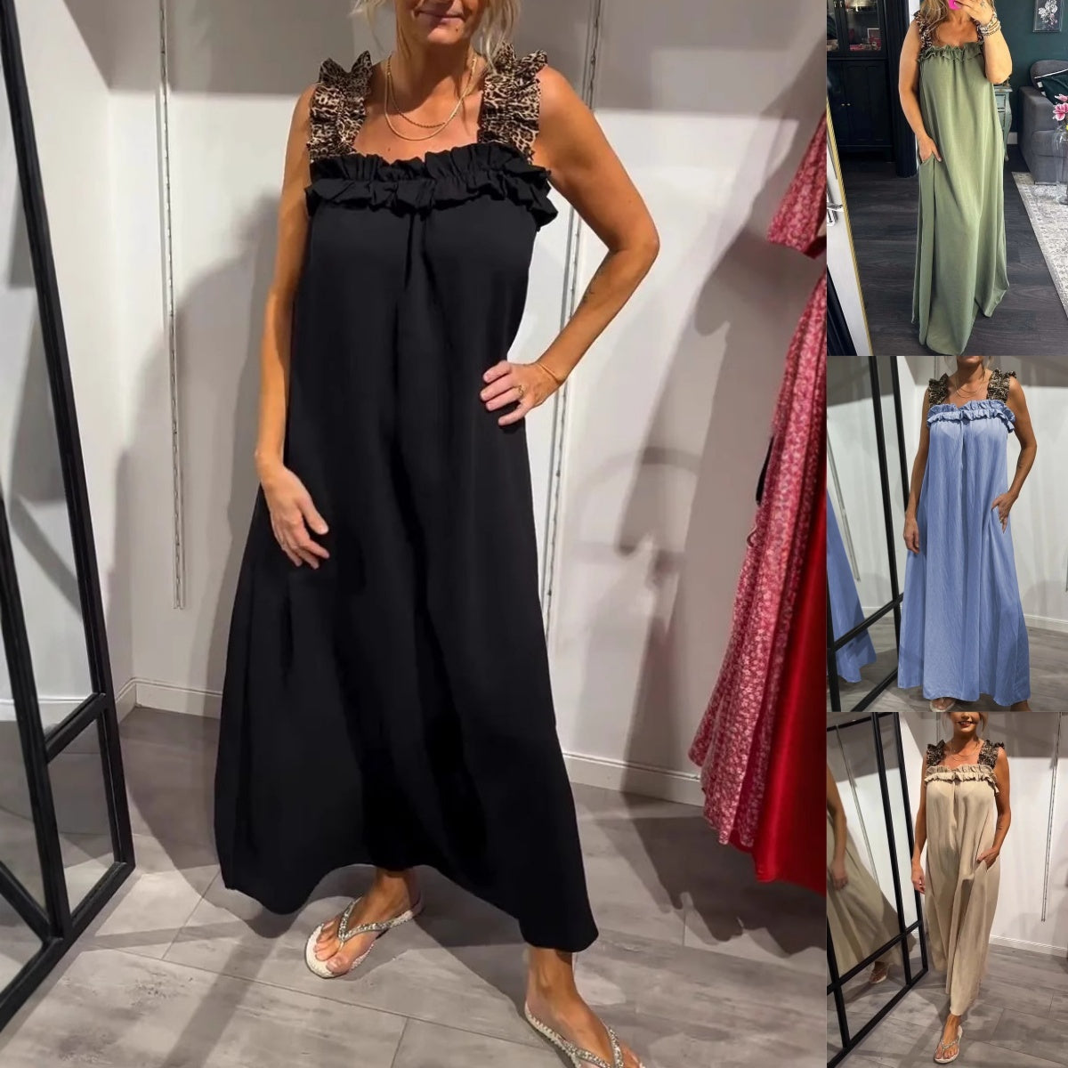🔥👗【S-4XL】2025 nowa bawełniana lniana sukienka