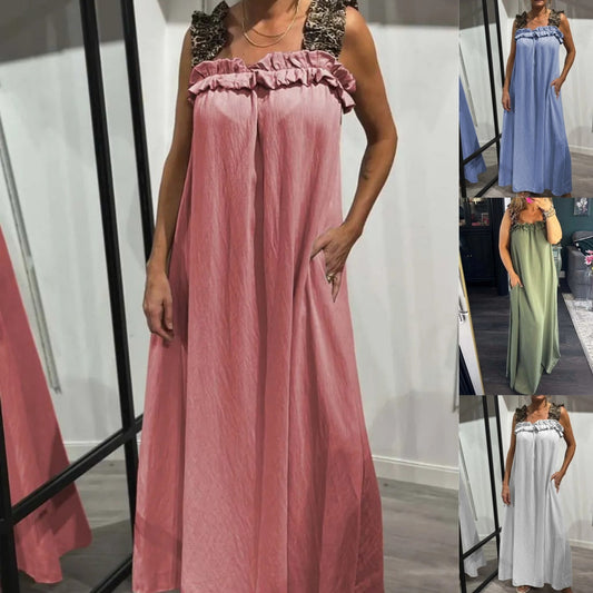 🔥👗【S-4XL】2025 nowa bawełniana lniana sukienka