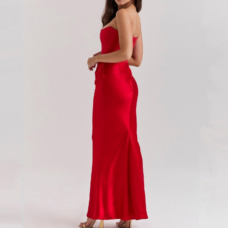 🔥👗Seksowna, obcisła sukienka maxi z gorsetem i obszyciem w kształcie rybiego ogona