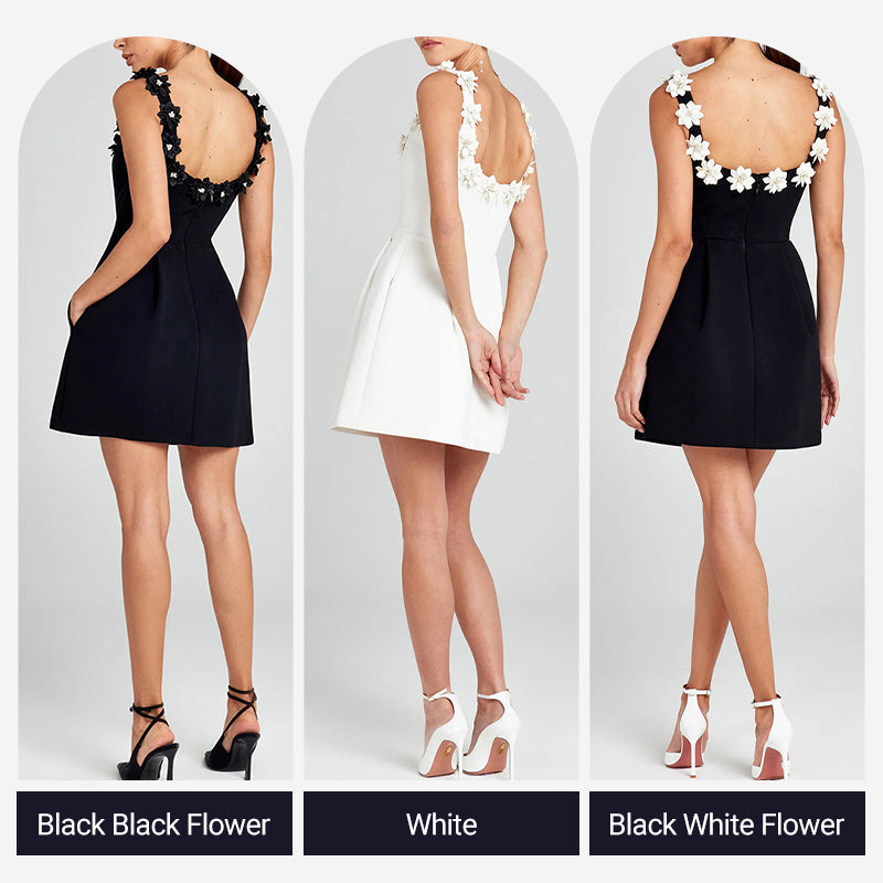 🔥👗Elegancka sukienka damska z kwadratowym dekoltem i kwiatowym wzorem