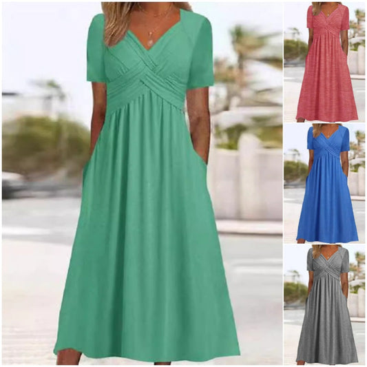 🔥👗Elegancka sukienka damska | klasyczny krój z dekoltem w szpic