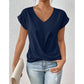🔥👚 Casual Krótki Rękaw Elegancki T-shirt z Dekoltem w Serek