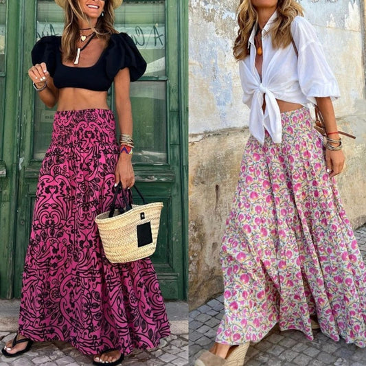 🔥👗Casualowa damska spódnica z półrękawem z nadrukiem