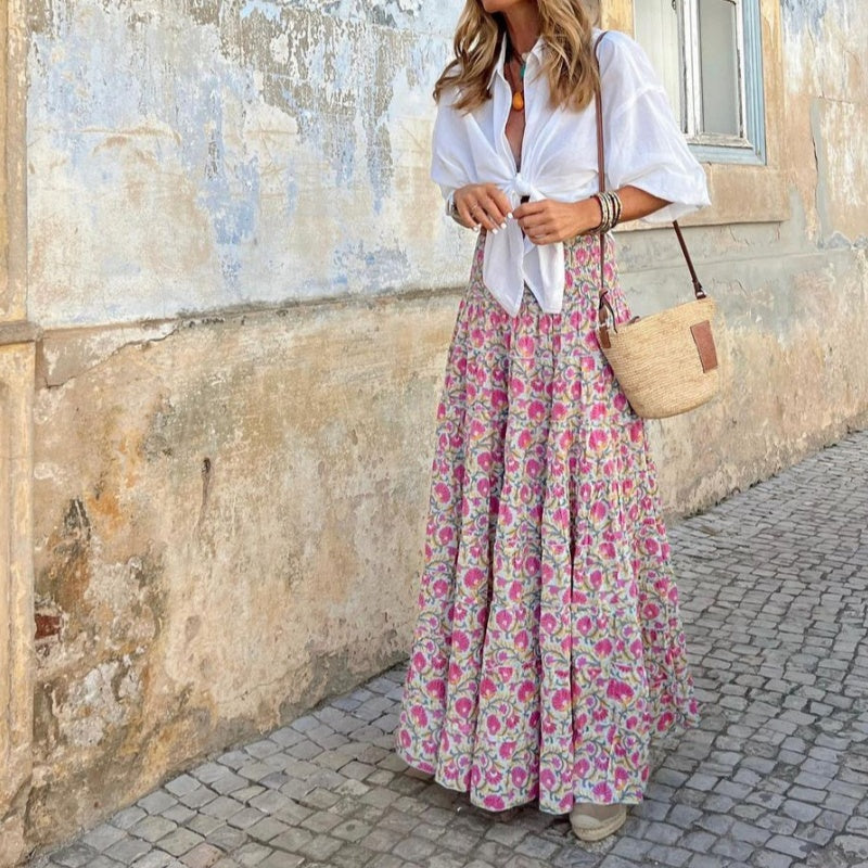🔥👗Casualowa damska spódnica z półrękawem z nadrukiem
