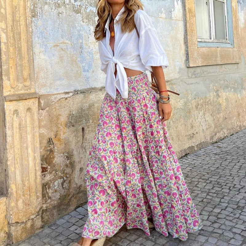 🔥👗Casualowa damska spódnica z półrękawem z nadrukiem