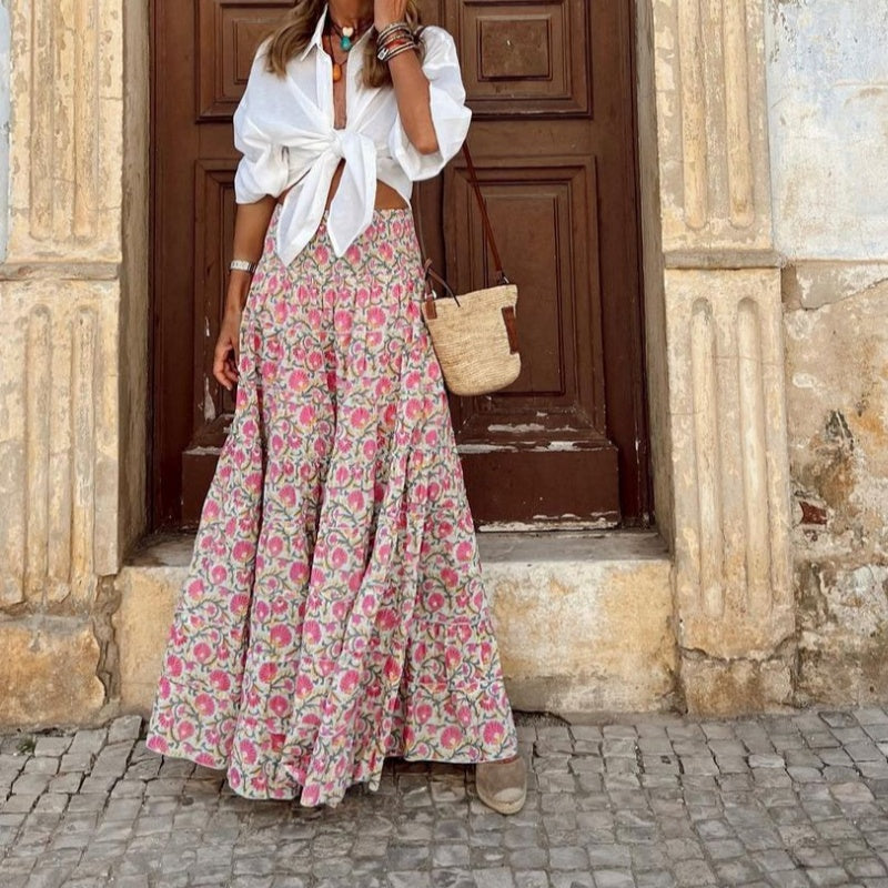 🔥👗Casualowa damska spódnica z półrękawem z nadrukiem