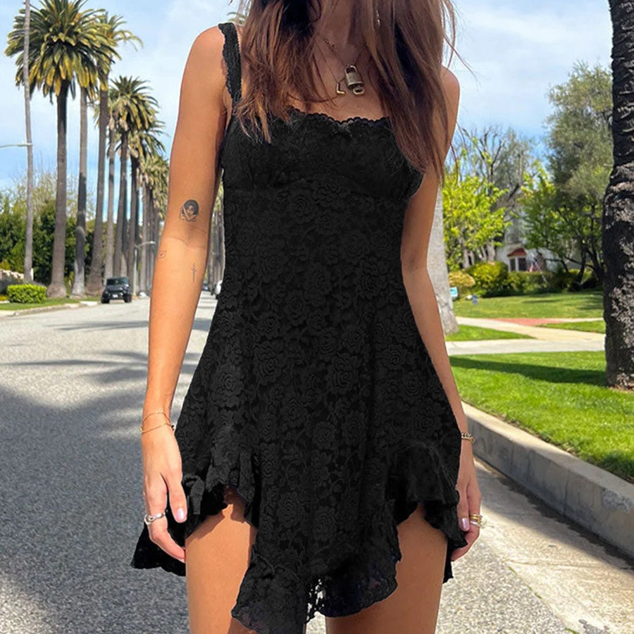 🔥👗Kobieca mini sukienka bez rękawów z koronką Cami