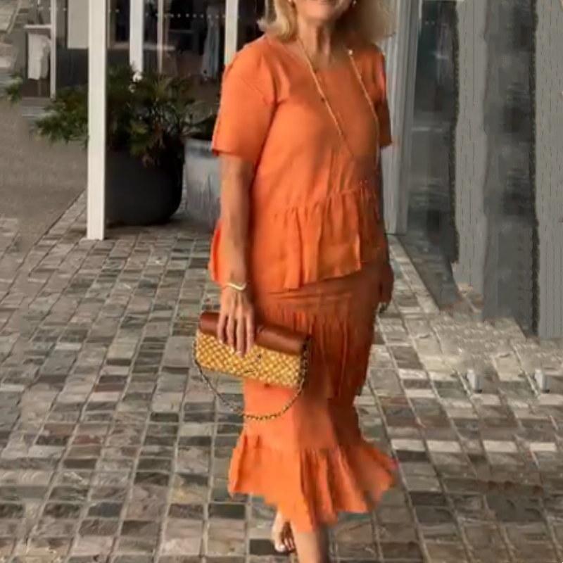 🔥👗Damska plisowana sukienka z okrągłym dekoltem