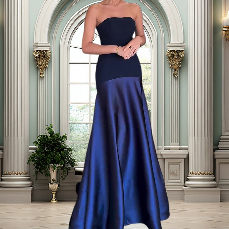 🔥👗Elegancka długa sukienka w kształcie litery A z odkrytymi ramionami