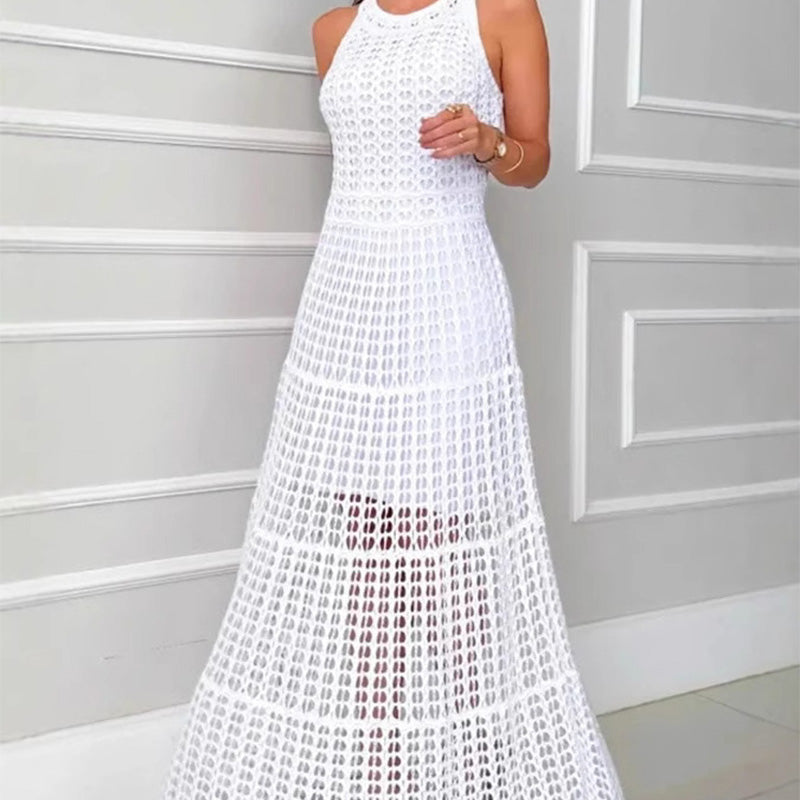 🔥👗Sukienka maxi z dzianiny szydełkowej o teksturowanym kroju