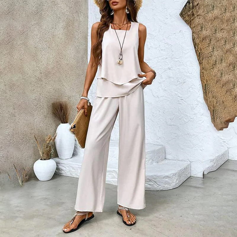 🔥👗Dwuczęściowy komplet damski bez rękawów
