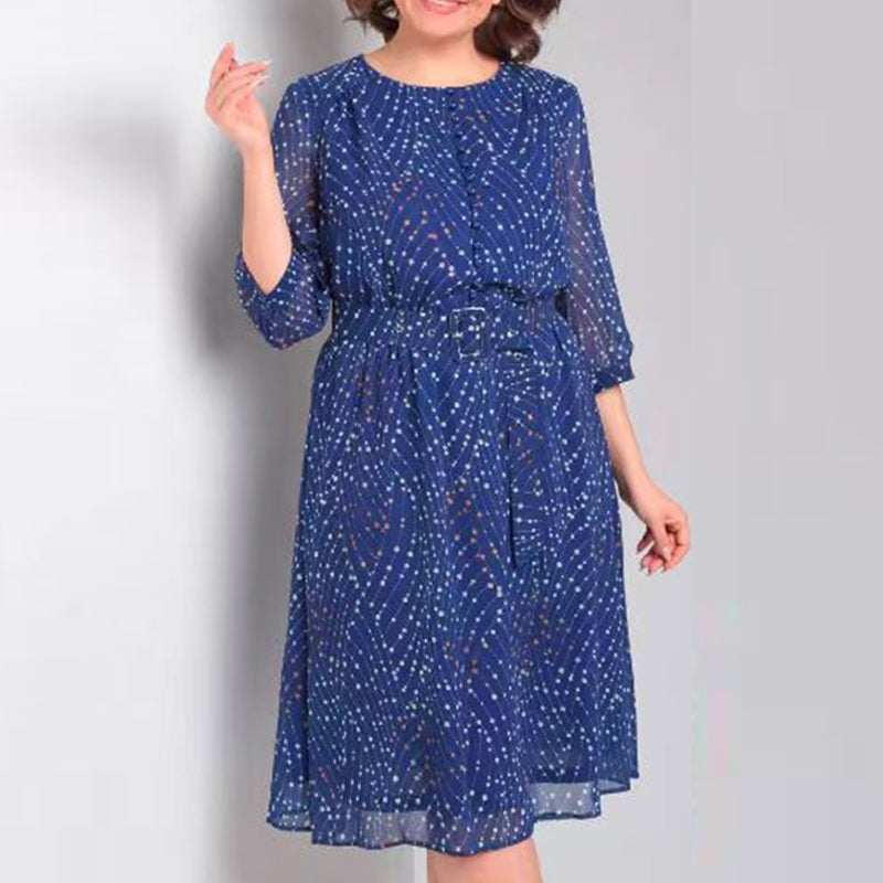 🔥👗Damska sukienka midi plus size z wiązaniem w talii