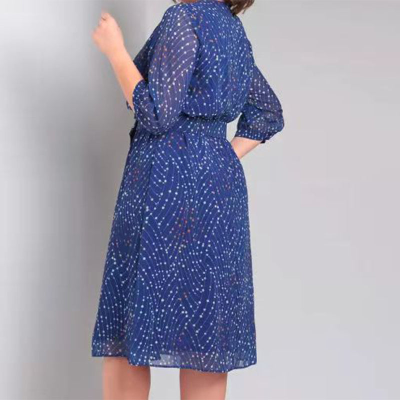 🔥👗Damska sukienka midi plus size z wiązaniem w talii