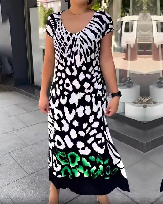 🔥👗Wiosenne i letnie sukienki casualowe z krótkim rękawem z nadrukiem