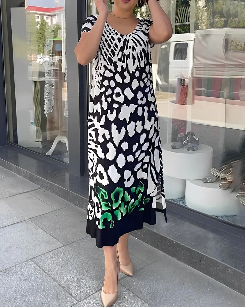 🔥👗Wiosenne i letnie sukienki casualowe z krótkim rękawem z nadrukiem