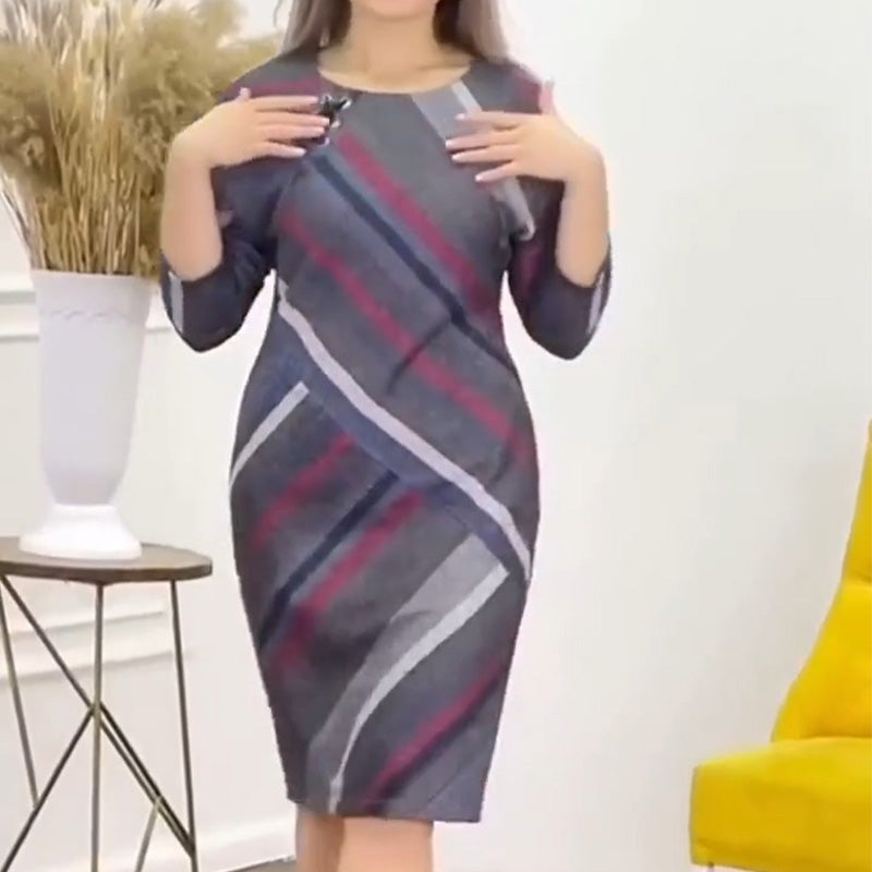 🔥👗Damska sukienka z okrągłym dekoltem i luźnym krojem