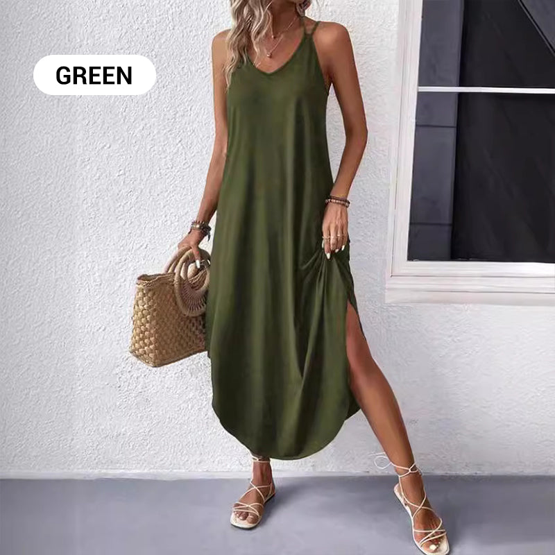 🔥👗Modna, oddychająca sukienka na ramiączkach spaghetti