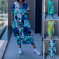 🔥👗Elegancka sukienka damska z nadrukiem i dekoltem w serek