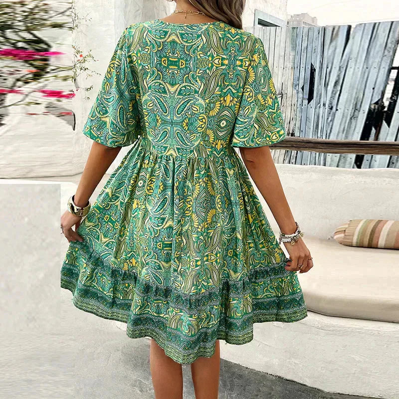 🔥👗 Kwiatowe sukienki z dekoltem w szpic dla kobiet