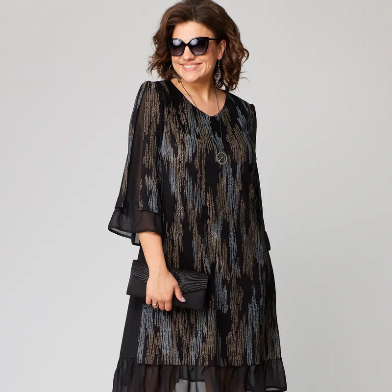 🔥👗Damskie luźne sukienki w pionowe paski Plus Size Plus Size