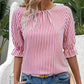 🔥👚Elegancki top w paski z akcentami w postaci guzików z tyłu