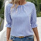 🔥👚Elegancki top w paski z akcentami w postaci guzików z tyłu