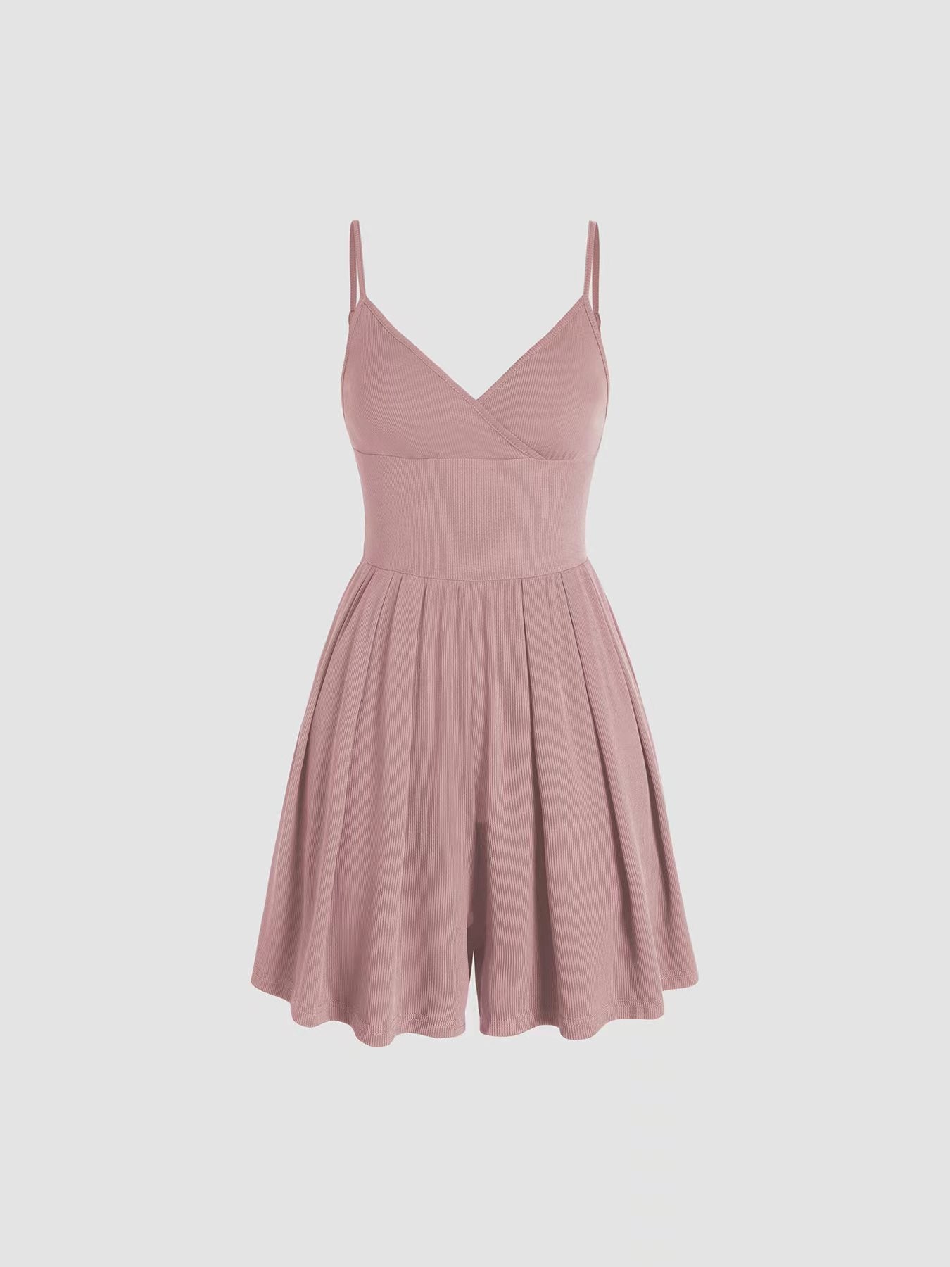 🔥👗Damski swobodny regulowany kombinezon z odkrytymi plecami i kopertowym dekoltem