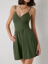 🔥👗Damski swobodny regulowany kombinezon z odkrytymi plecami i kopertowym dekoltem